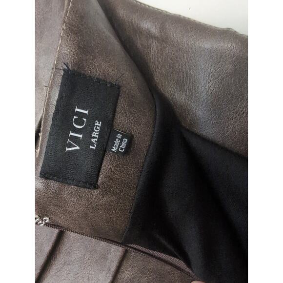 Vici pleated preppy brown mini skirt - Picture 5 of 9